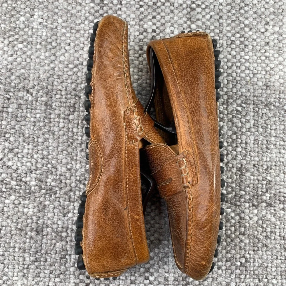 Cole Haan Driving Moccasins Men 8 D Brown Leather Penny Loafer C08429